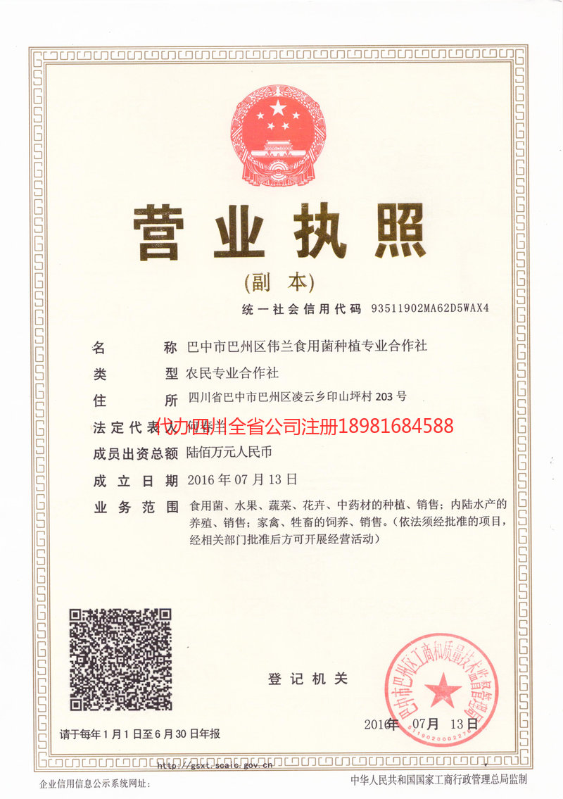 凯里凯里伟兰食用菌种植专业合作社